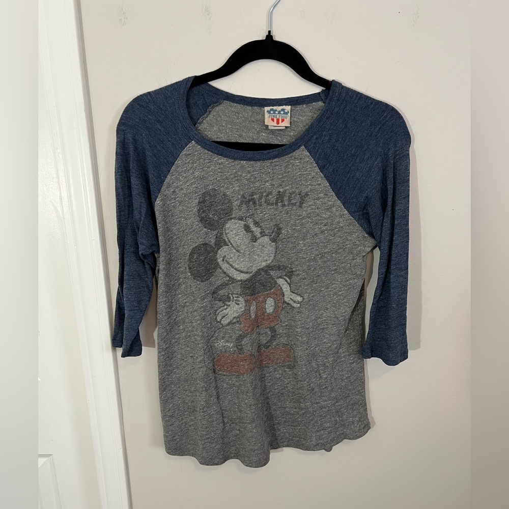 Junk Food Mickey Mouse Baseball Tee